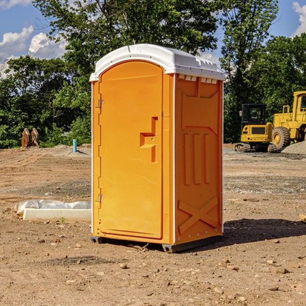 how often are the portable restrooms cleaned and serviced during a rental period in Alicia AR